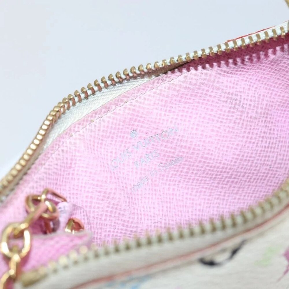 LOUIS VUITTON Multicolor Pochette ClesNM Coin Purse White - Picture 10 of 16